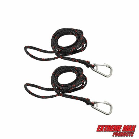 EXTREME MAX Extreme Max 3006.6779 PWC 7' Dock Line with Stainless Steel Snap Hook - Value 2-Pack 3006.6779